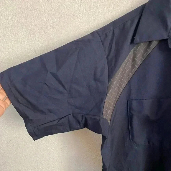 💥🆕Red Kap Navy Short Sleeve Shop Shirt L🆕 - Picture 4 of 13